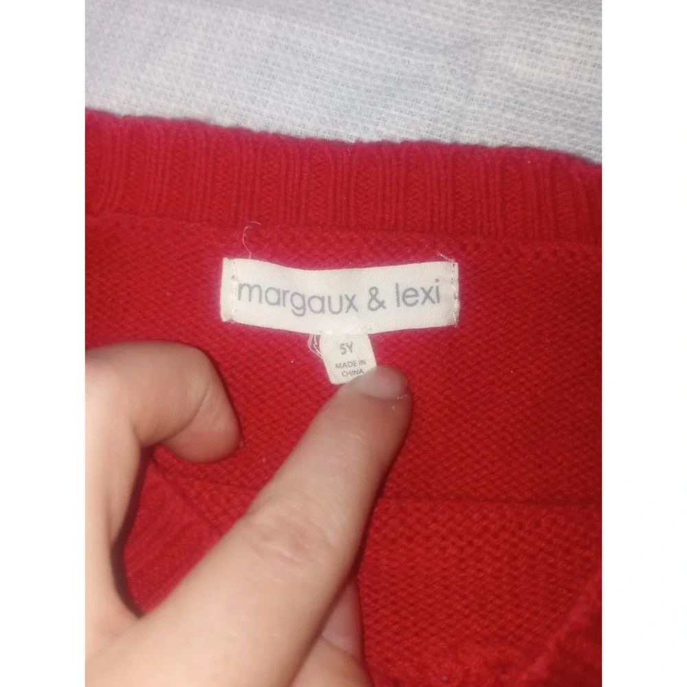 Margaux And Lexi 5 Youth Red Scottish Terrier Sweater Red Cotton‎ Blend